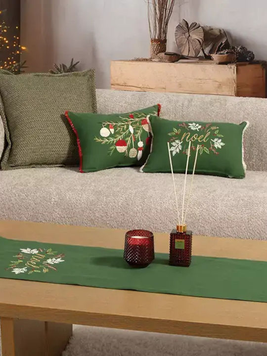 Christmas Decorative Pillow Filling Noel Verde Green-white Nef-nef Homeware 30x45