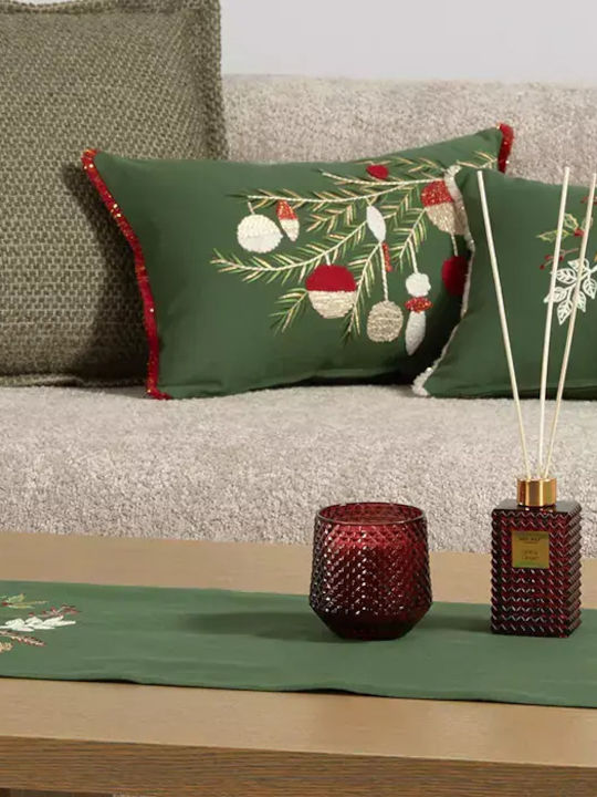 Christmas Decorative Pillow Filling Noel Verde Green-white Nef-nef Homeware 30x45