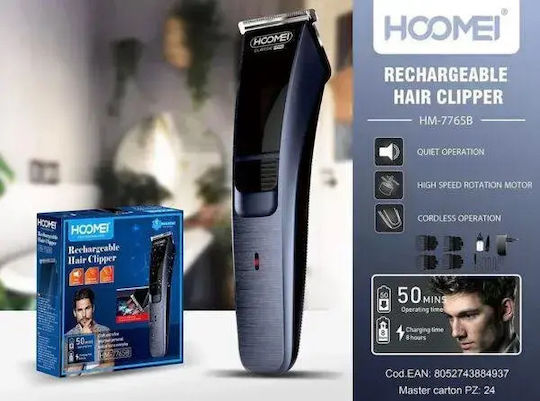 Hoomei Επαναφορτιζόμενη Κουρευτική Μηχανή Γκρι HM-7765B