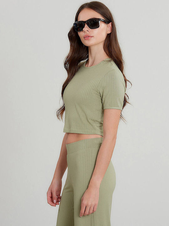 Γυναικείο Crop Top Χακι