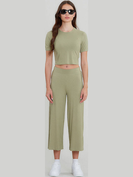 Γυναικείο Crop Top Χακι