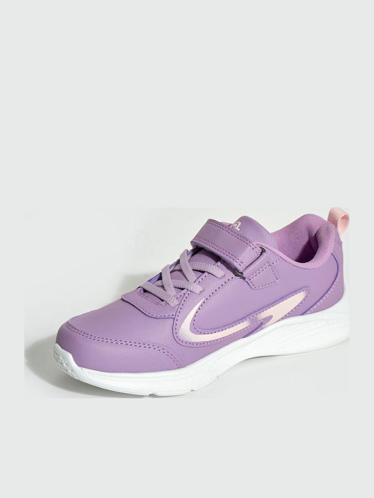 Kids Sports Shoes Running with Hoop & Loop Closure Purple