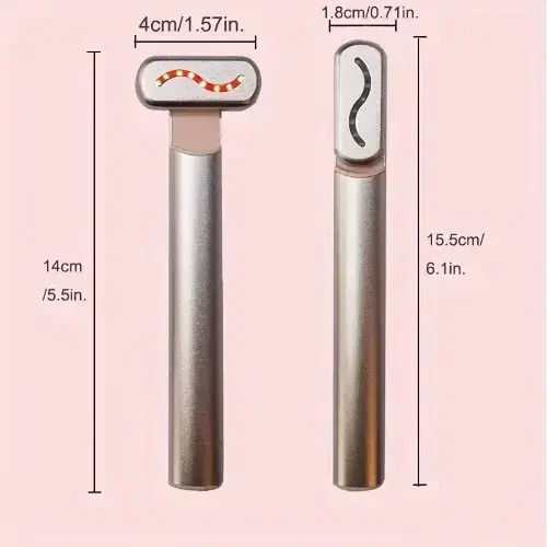 4 in 1 Skin Care Wand with Red Light for Face, Eyes, and Neck Rose Gold
