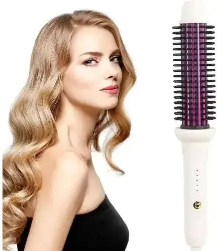 Andowl Ceramic Electric Brush with Air for Straightening and Curls