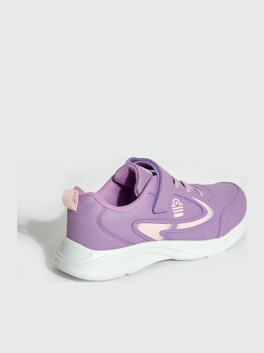 Kids Sports Shoes Running with Hoop & Loop Closure Purple
