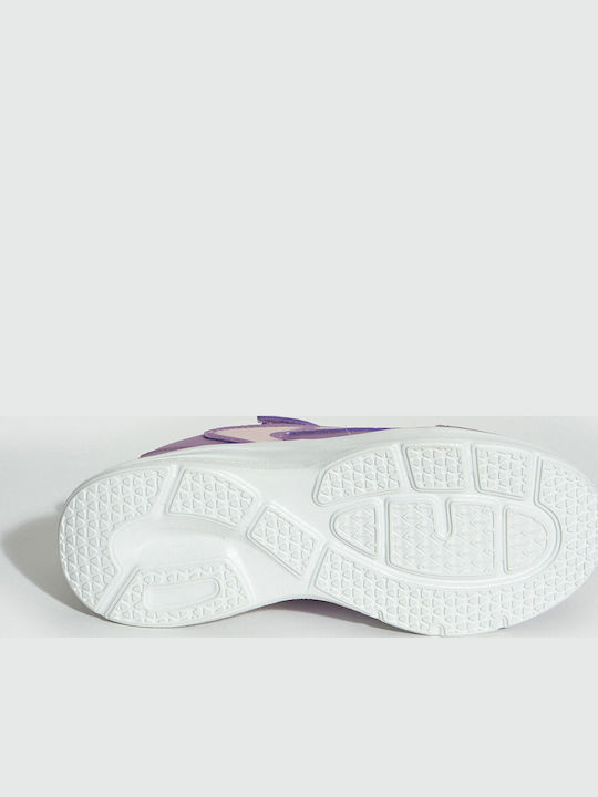 Kids Sports Shoes Running with Hoop & Loop Closure Purple