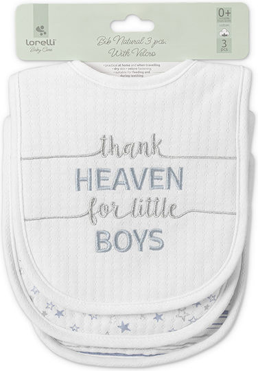 Lorelli Bib Fabric with Hoop & Loop Fastener Boy Blue for 0 m+ 3pcs