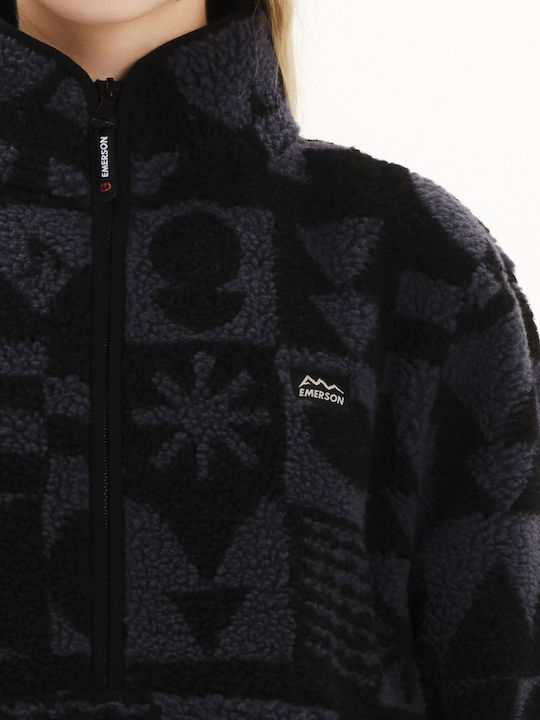 Χειμερινή Γυναικεία Fleece Μπλούζα με Φερμουάρ Μπλε