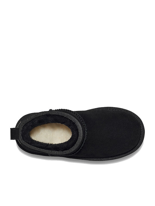 Classic Ultra Mini Suede Παιδικά Μποτάκια Μαύρα