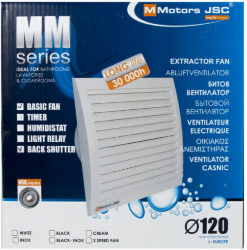 Mmotors Επιτοίχιος Εξαεριστήρας Μπάνιου Λευκός