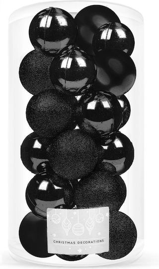 Christmas Ball Set 20 Pieces 3 Designs 4cm Black