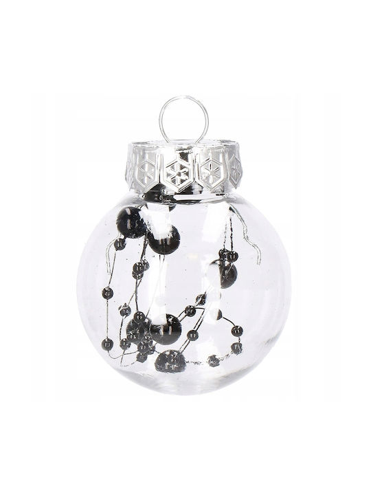 Unique Christmas Ball Set 24 Pieces 5cm Transparent Black Interior