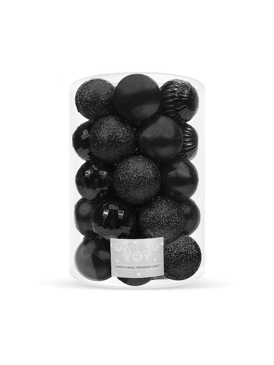 Christmas Ball Set 20 Pieces 5 Designs 6cm Black