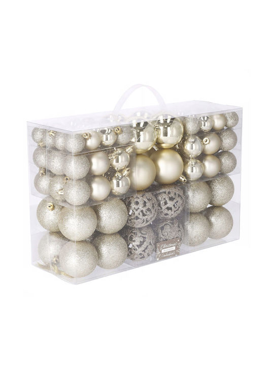 Christmas Ornament Set 100 Pieces 3-6cm Gold