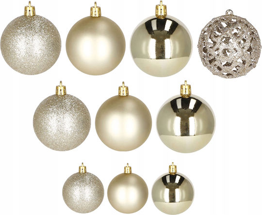 Christmas Ornament Set 100 Pieces 3-6cm Gold