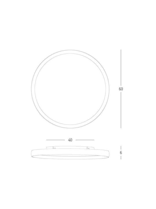 Zambelis Lights Πλαφονιέρα Οροφής Γκρι με Ενσωματωμένο LED