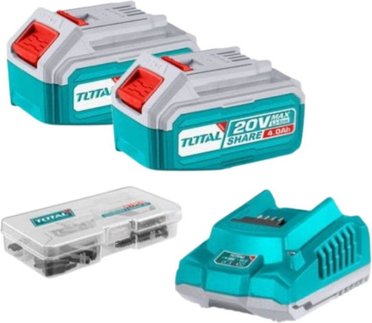 TOSLI241291E Set Eckiges Rad & Schlagbohrschrauber & Schlagschrauber Brushless 20V mit 2 Batterien 4Ah und Hülle