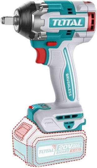 Total TOSLI240461E Set Ratchet & Workshop Lamp & Impact Driver Brushless 20V with 2 Batteries 4Ah
