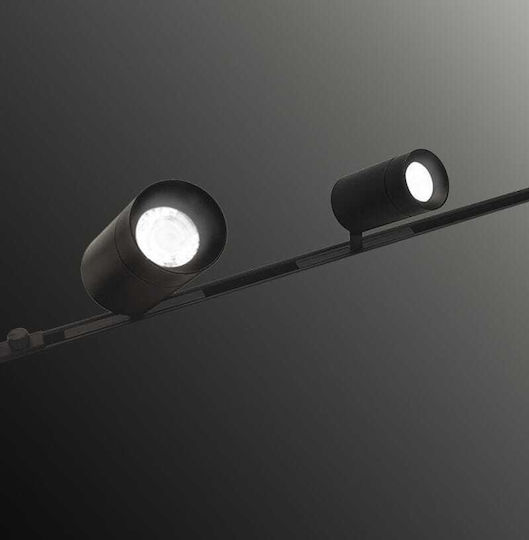 Viokef Track Monó LED Thermó Lefkó Spot in Black Colour