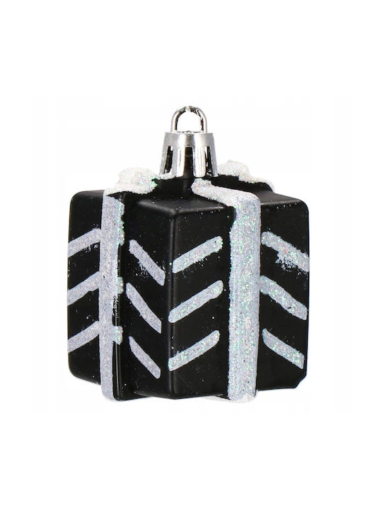 Set Ornamente De Crăciun Pentru Brad Globuri Negre 77 Bucăți Diverse Mărimi