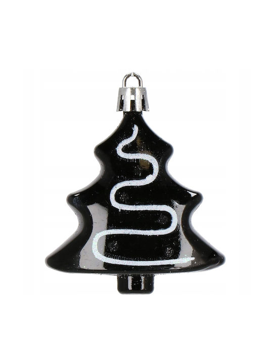 Set Ornamente De Crăciun Pentru Brad Globuri Negre 77 Bucăți Diverse Mărimi