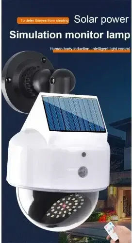 Solar Dummy Surveillance Dome Camera White