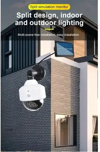 Solar Dummy Surveillance Dome Camera White
