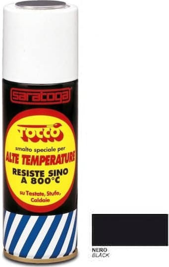 Saratoga Σπρέι Βαφής Υψηλής Θερμοκρασίας Μαύρο 400ml