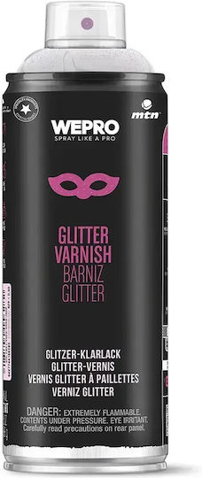 Montana Colors Spray Polish Varnish with Glitter Effect Silver 400ml