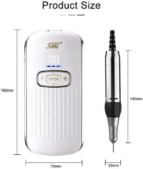 SML M11 Nail Drill Battery 36W Black with 35000 Rotations per Minute
