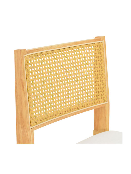 Winslow Dining Room Wooden Chair Natural Shade - White Fabric 46x58x80cm