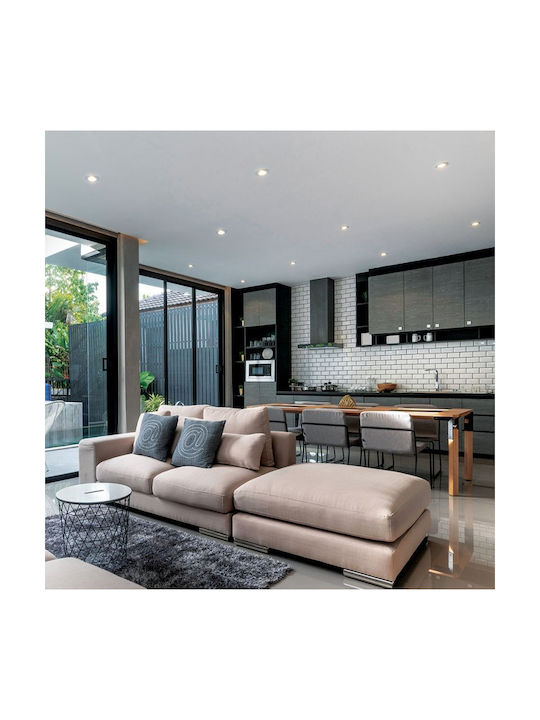 Viokef Round Metallic Recessed Spot with Integrated LED and Warm White Light 4W White 7.8x7.8cm. 1pcs
