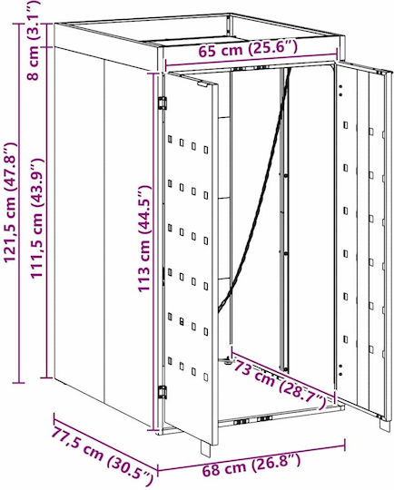 vidaXL Waste bin frame