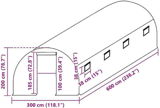 vidaXL 316431 Acoperire Sera 6x3x2m