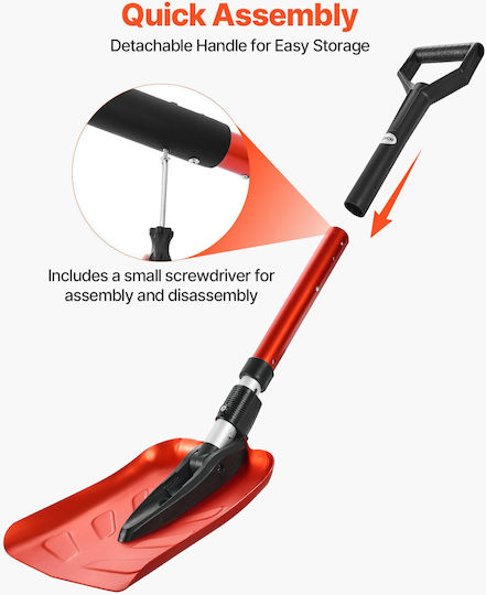 Snow Shovel Vevor Road Folding Snow Shovel 22cm D-Shaped Handle 36-40 In 91.4-101.6 Cm Adjustable Lightweight Snow Removal Tool Aluminum Alloy Reduces Back Strain Garden Car Camping