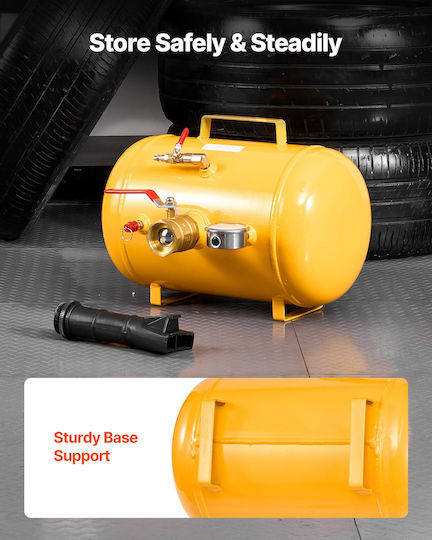 Vevor Tire Bead Blower 5 Gal 18.9 L Heavy Duty Tire Bead Blower Tool 87-116 Psi Operating Pressure Air Blower Pickup Truck Atv Jeep Van Tractor Lawn Mower Rv Yellow