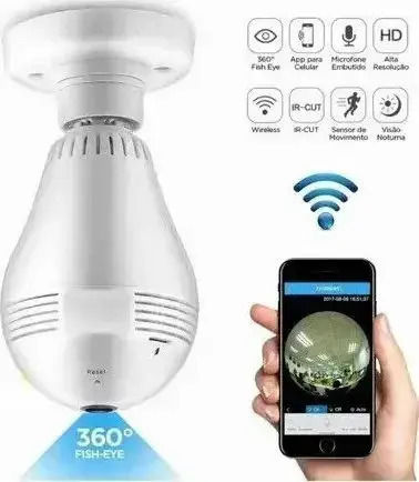 Versteckte Kamera Vr Cam 3d WiFi Lampe 1080p mit Steckplatz für Speicherkarte und Bewegungssensor
