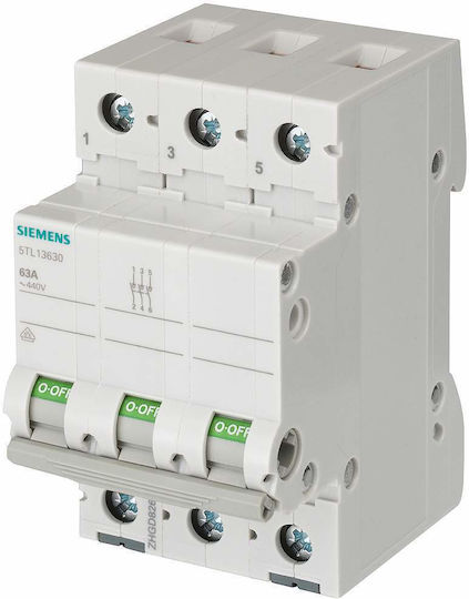 Siemens 3-Poles General Use Panel Push Button Switch 63A