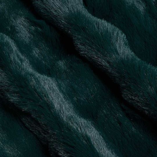 vidaXL Furry Double Bed Blanket 220x240cm Dark Green