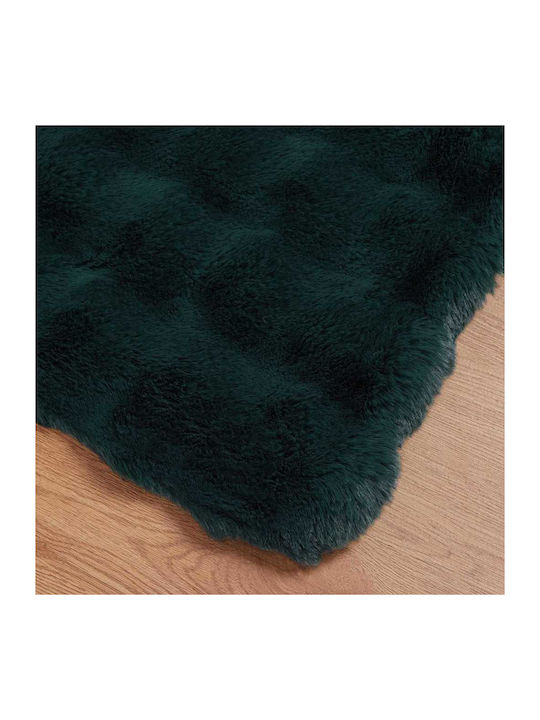 vidaXL Furry Sofa Blanket 130x150cm Dark Green