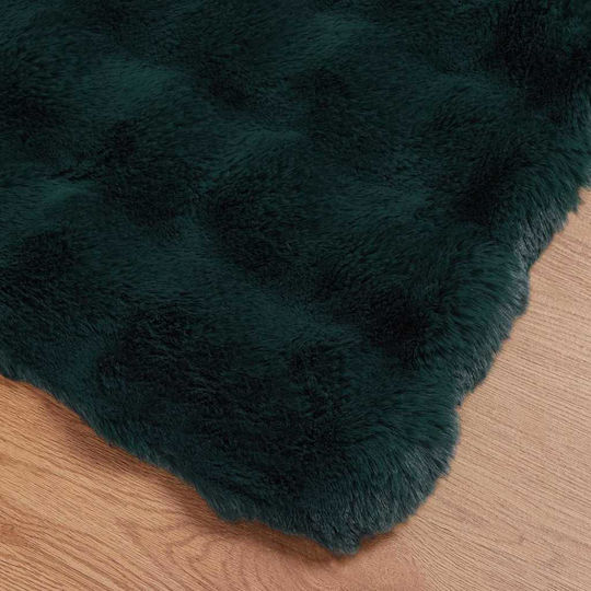 vidaXL Pătură Blănoasă Canapea 130x150 cm Verde Închis