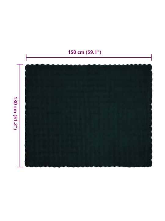 vidaXL Furry Sofa Blanket 130x150cm Dark Green