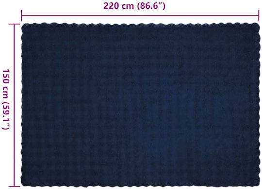 vidaXL Κουβέρτα Γούνινη Μονή 150x220εκ. Θαλασσί Μπλε