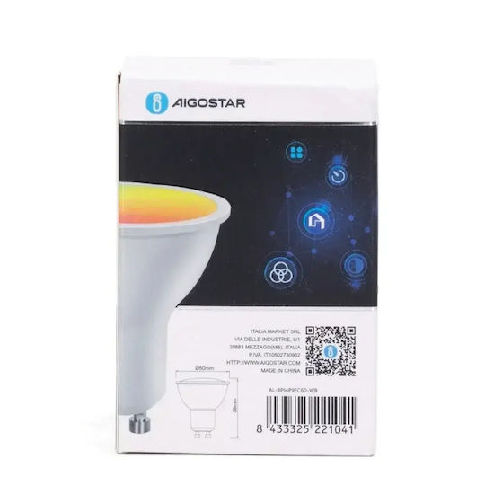 Aigostar Умна LED Лампа 4.9W за Цокъл GU10 Регулируем бял цвят 420лм