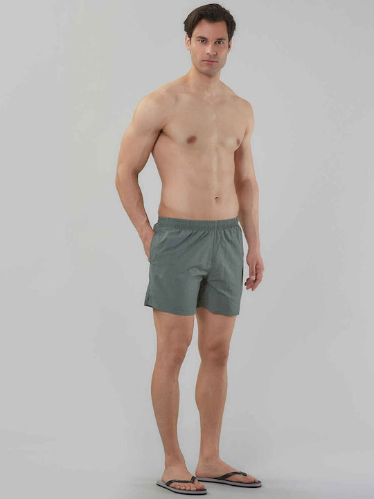 Big Shark Men's Swimwear Shorts Green with Patterns