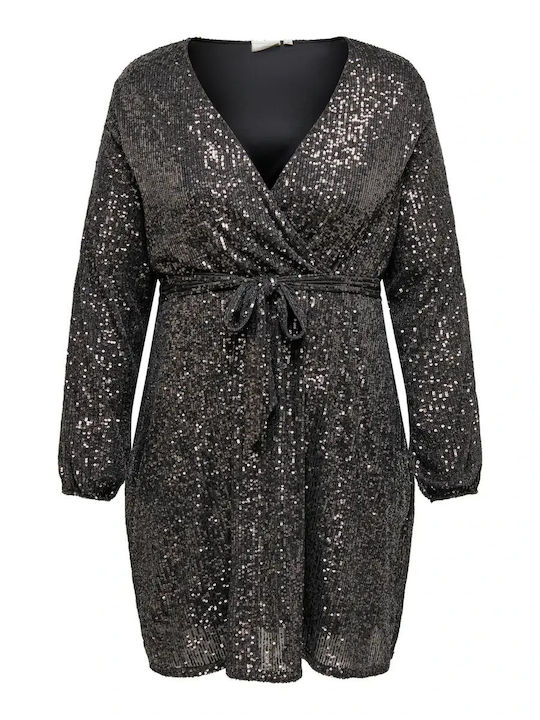 Rochie Mini De Seară Wrap-Around Gri