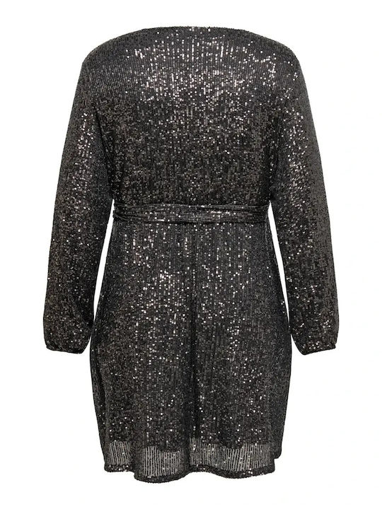 Rochie Mini De Seară Wrap-Around Gri