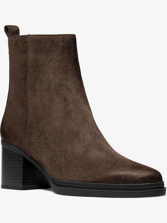 Suede Women's Ankle Boots Brown