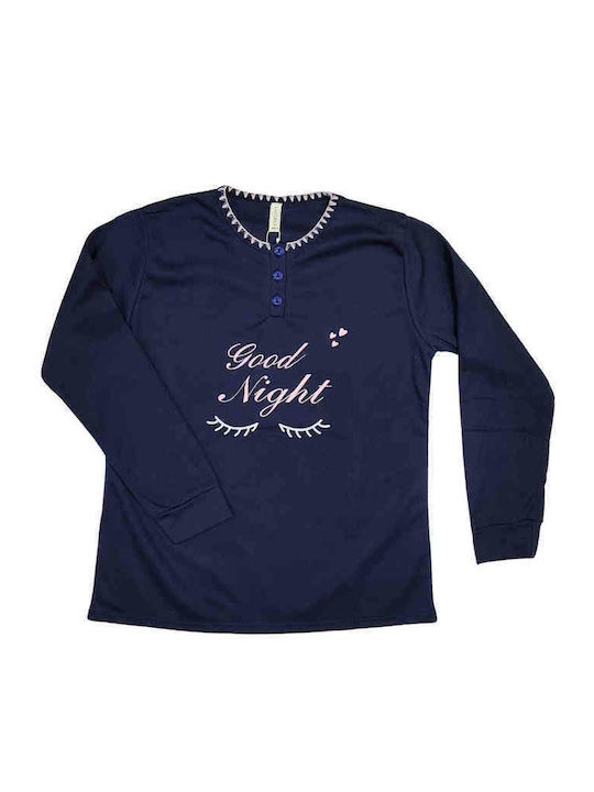 Lovelx Homewear Χειμερινό Γυναικείο Σετ Πιτζάμας Βαμβακερό Μπλε Lovelx Homewear Χειμερινό Γυναικείο Σετ Πιτζάμας Βαμβακερό Μπλε