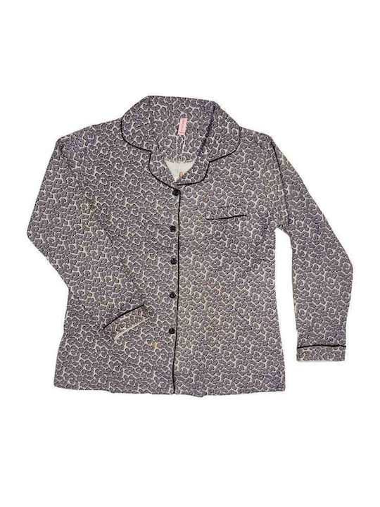 Lovelx Homewear Χειμερινό Γυναικείο Σετ Πιτζάμας Βαμβακερό Γκρι Lovelx Homewear Χειμερινό Γυναικείο Σετ Πιτζάμας Βαμβακερό Γκρι